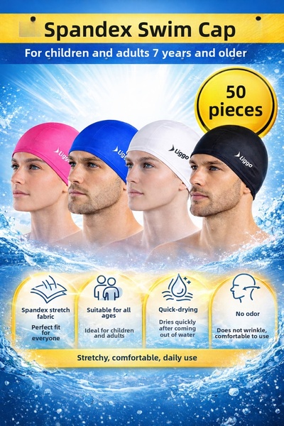 Liggo 50 броя еластични шапки за плуване на едро Шапки за басейн Шапки за мор...