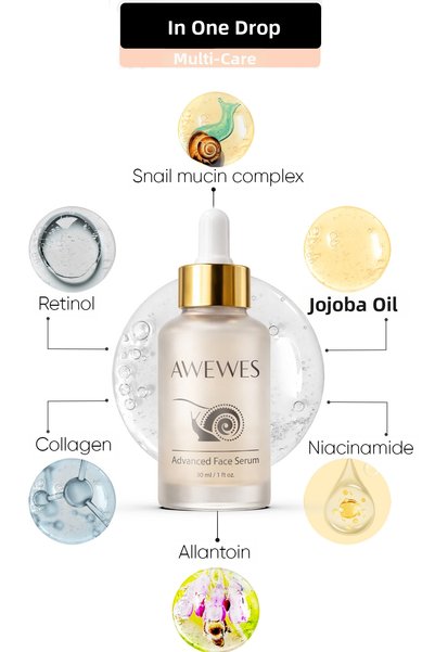 awewes Snail Extract Anti Aging Serum 30 ml – Collagen. Retinol. Niacinamide & Penthenol 6 Active Set of 2