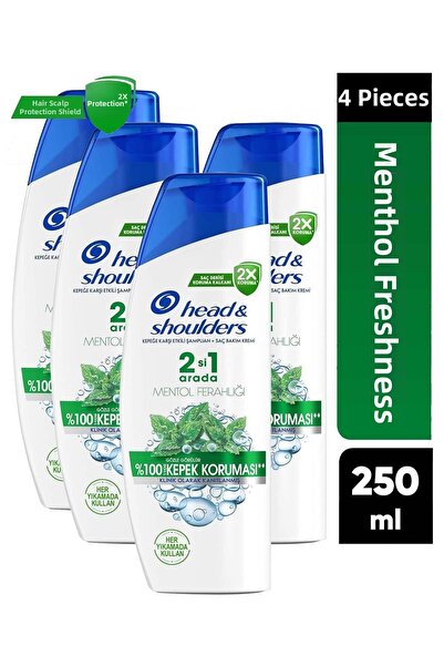 Head & Shoulders هيد آند شولدرز شامبو 2 في 1 بالنعناع المنعش 250 مل 4 قطع
