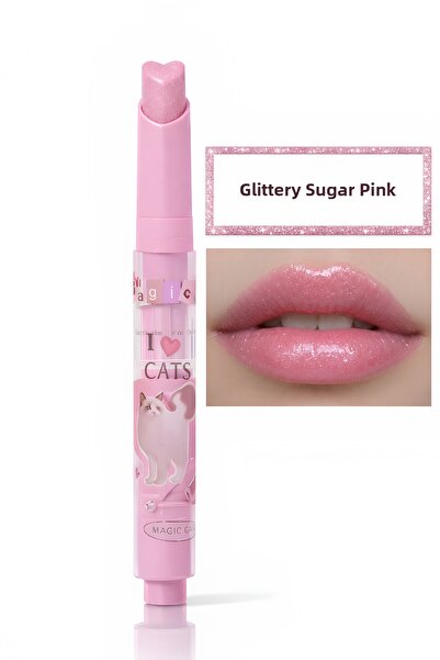 magic casa Glittery Candy Pink 04 – Heart-Shaped, Glass-Like Shine and Moistu...