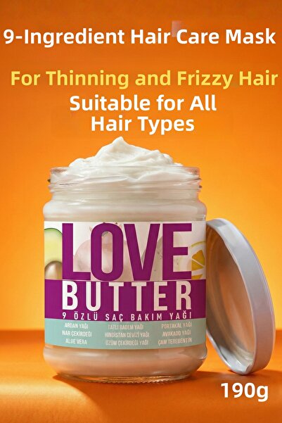 LOVE BUTTER 9 خلاصة زيت العناية بالشعر قناع مغذي ومقوي للشعر