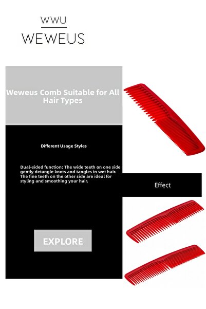 Weweus cu două fețe Pieptene pentru descurcarea părului de culoare roșie, pac...