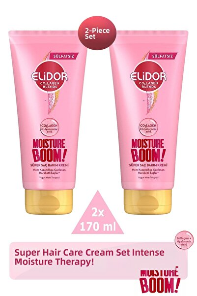 Elidor Collagen Blends Sulfate-Free Super Hair Care Cream Moisture Boom Inten...