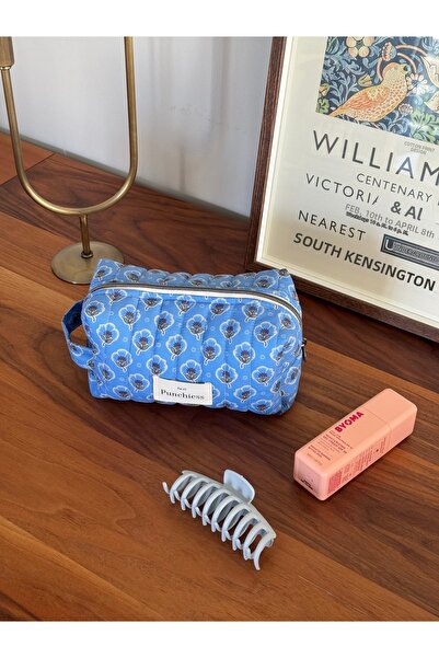 Punchiess حقيبة مكياج عرقية زرقاء