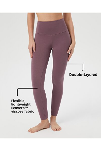 Ayma Active Lila cu strat dublu, talie înaltă, Basic EcoVero ™   Colanți vâscoși