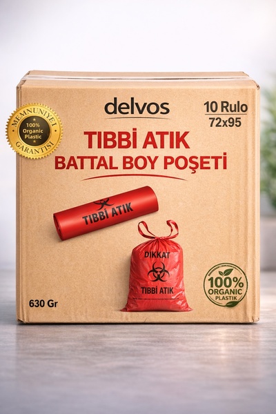 naft 10 Rolls Medical Waste Garbage Bags Battal Size 630 Gr (1 Box) 72X95 Gar...