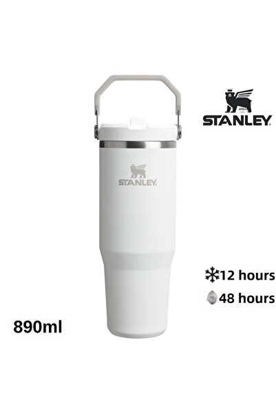 Stanley كوب ترمس IceFlow Flip Straw مع ماصة 0.89 LT زجاجة مياه بيضاء