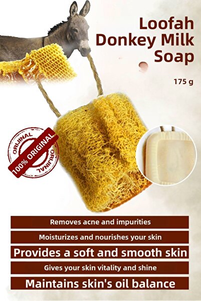 Arap Makyaj Dünyası صابون حليب الحمار بالخيوط والألياف للجسم بالكامل 175 جرام