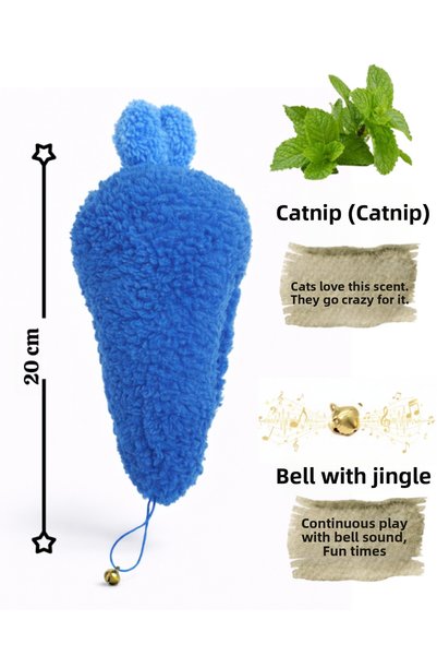 Komano Pontika Cat Toy with Bell, Catnip and Plush Rattles, Teeth Cleaner and Stress Reducer