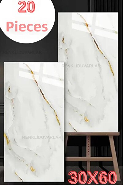 Renkli Duvarlar TX-076 20 τεμάχια πλακάκια μαρμάρινα σφουγγαρένια αυτοκόλλητα...