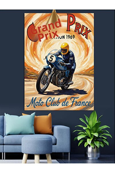 KanvasSepeti Motorsiklet Grand Pictură în ulei de înaltă calitate texturat Ca...
