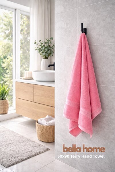 Bella Home Dobby Hand & Face Towel |   50X90 cm |   Set of 6 |   100% Cotton ...