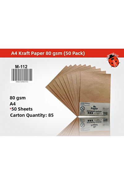 mr.paper ورق كرافت A4 - 80 جرام. - ورق طباعة ونسخ متعدد الأغراض (50 قطعة)