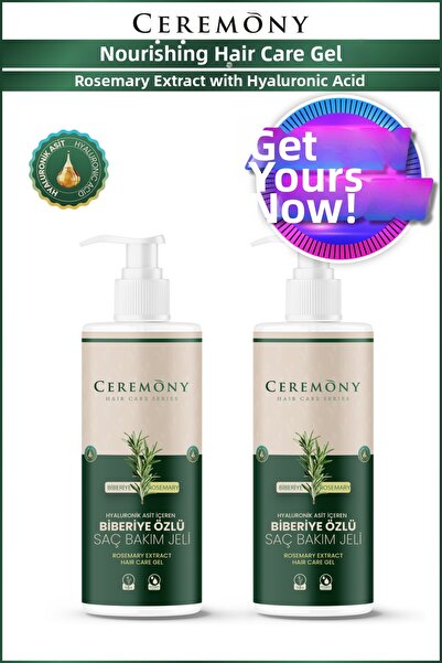 Ceremony جل العناية بالروزماري الفعال لتطويل الشعر 200 مل × 2 قطعة