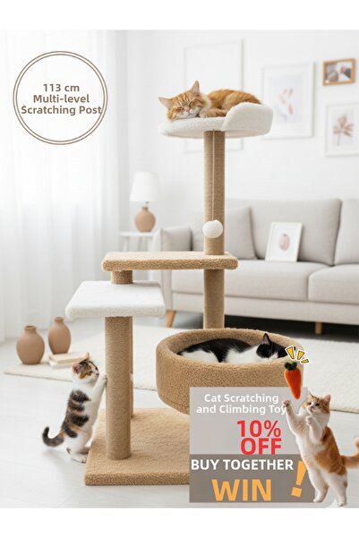 Komano Pontika Cat Scratching and Resting Tree |   Multi-Storey Cat Playgroun...