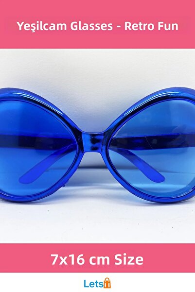 Saatistan نظارات حفلات نوستالجيا من الزجاج الأخضر باللون الأزرق من الثمانينيا...