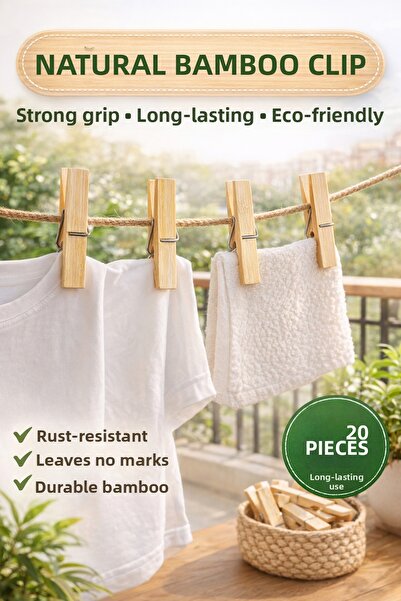 EcoVibe Μπαμπού 20 Μανταλάκια