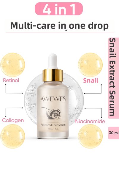 awewes Intensive Moisturizing & Anti-Aging Skin Serum Containing Snail Extract/Niacinamide/Retinol/Panthenol & Collagen