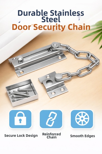 DESIPHON Sliding Door Lock Iron Window Safety Chain Steel Door Security Lock ...
