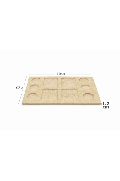 Marb & Home Travertine Marble Fondue Tray – 10 Compartment Serving Plate