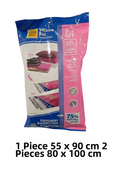 KMS HOME Vacuum Bag Vacuum Storage Bag Vacuum Bag Set of 3 1 Piece