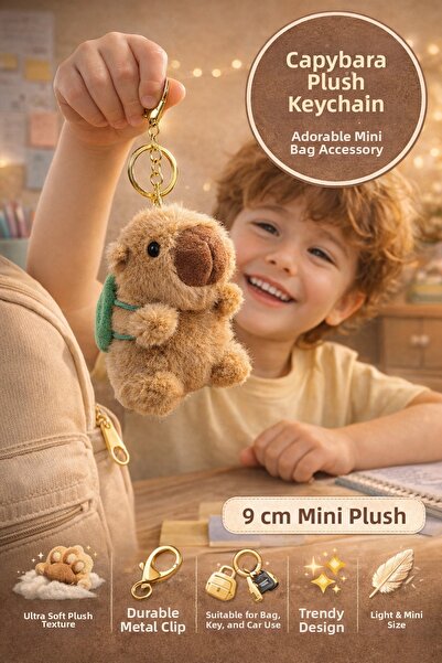 TOYFEST كابيبارا وبري سلسلة مفاتيح إكسسوار شخصية لعبة ناعمة لطيفة مكونة من حق...