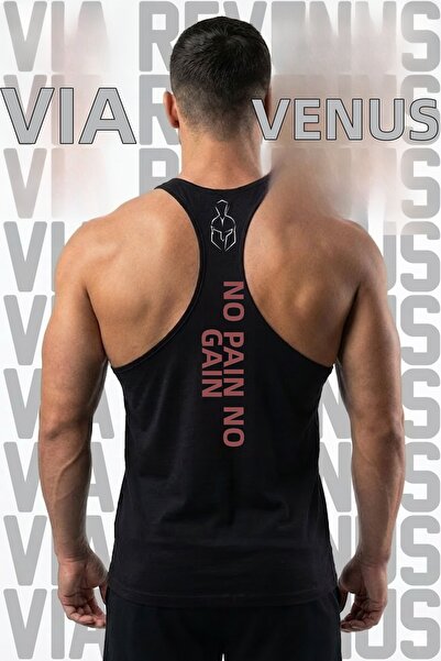 Vordevia No Pain No Gain Printed Men's Stringer Sports Athlete Tank Top - Fit...
