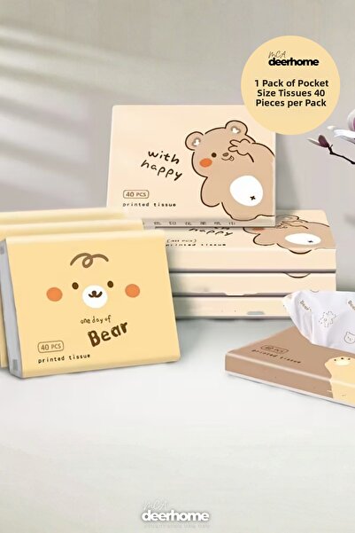 MCA Deerhome 5 Packs (200 Sheets) Patterned Different Paper Pocket Tissues Pa...