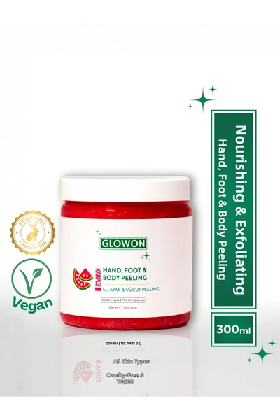 GLOWON مقشر نباتي مرطب للجسم والقدمين واليدين بالبطيخ 300 مل