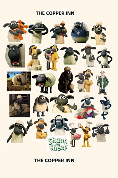 The Copper Inn 27 قطعة من ملصقات شون ذا شيب كويون شون، مجموعة ملصقات كرتونية ...