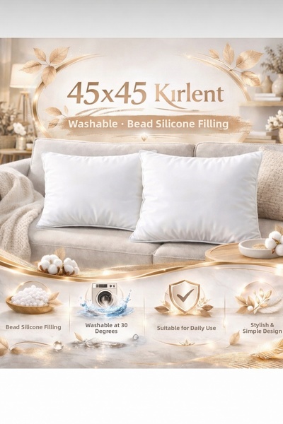 ÇIQRIK HOME 2 Pieces 45X45 cm Ultra Full Cushion Inner Pillow Beads Silicone ...