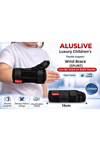 ALUSLİVE جبيرة معصم فاخرة للأطفال مدعمة بالإبهام (سبيلينت) يمكن استخدامها للي...