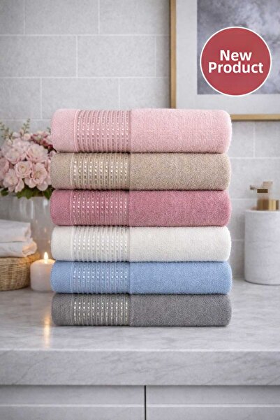 Mela Home Meltem 50*90 cm 6-Piece Hand and Face Towel Set - Dowry - Gift - Ki...