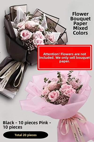 COLORPAK تغليف باقة الزهور - OPP غير لامع مقاس 55 × 55 سم، 20 قطعة (مختلطة با...