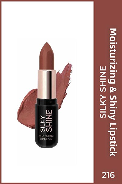 Golden Rose أحمر شفاه مرطب سيلكي شاين رقم: 216 - أحمر شفاه مرطب بالسيراميد وز...
