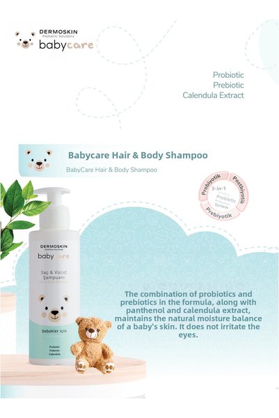Dermoskin Herbal Baby Hair and Body Shampoo |   Probiotic Protection System 230 ml