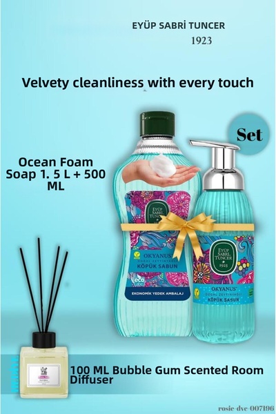 Eyüp Sabri Tuncer 1.5 L + 500 ml Ocean Foam Soap Bubble Gum Scent Gift