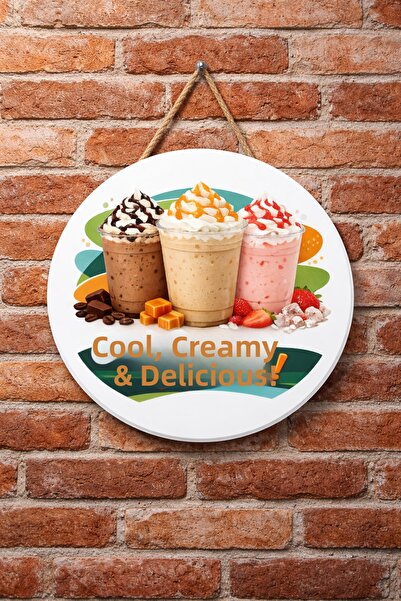 Mayeka Ornament de pictură murală cu cafea Frappuccino pentru cafenea, restau...