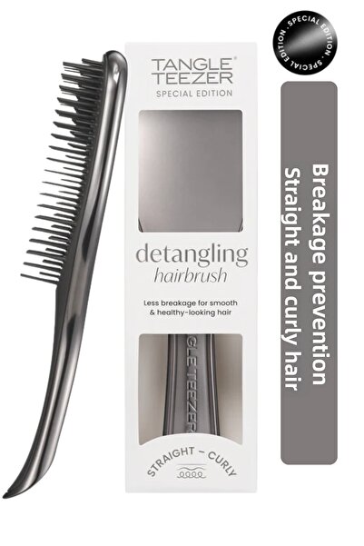 Tangle Teezer فرشاة ومشط الشعر Ultimate Detangler Chrome Midnight Silver للشع...