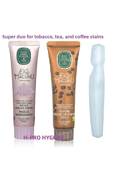 Eyüp Sabri Tuncer معجون أسنان سوبر ثنائي فعال ضد بقع التبغ والشاي والقهوة 90 ...