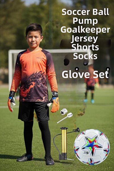 GK DEGAJ Dragon Patterned Kids Goalkeeper Gloves Sponge Support Goalkeeper Je...