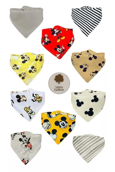 Lumos Trade Baby 100% Cotton Cute Mickey Mouse Patterned Double Layer Scarf F...