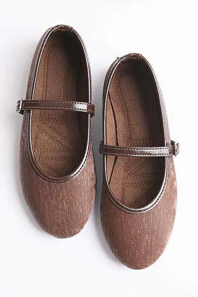 TRENDYOL SHOES Braune Damen-Ballerinas mit Wildleder-Effekt TAKSS26BE00030