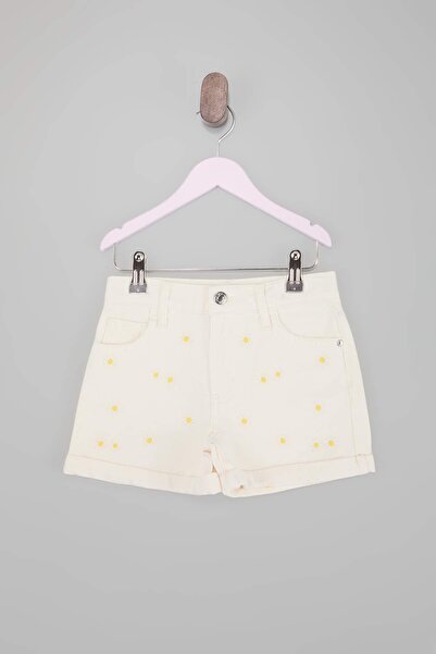 TRENDYOLKIDS شورت إكرو بخصر مطاطي للفتيات دنيم شورتات وبرمودات للعيد TKDSS26S...