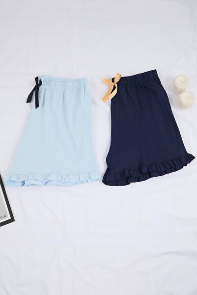 Trendyol Curve Mehrfarbige 2er-Packung Pyjamahosen in Übergröße TBBSS26IA00003