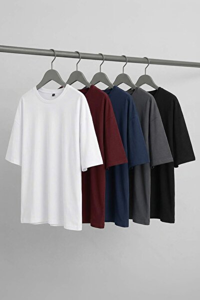 Trendyol Collection Μεγάλο μέγεθος Μαύρο-Λευκό Πακέτο 5 τεμαχίων Στενή/Εφαρμο...