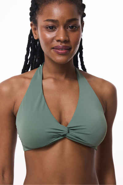 Penti Yeşil New Balenli Üçgen Twist Bikini Üstü