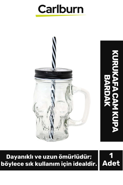 Carlburn Özel Tasarım Dekoratif Şık Hediyelik Sevgili Arkadaş Kurukafa Cam Ku...