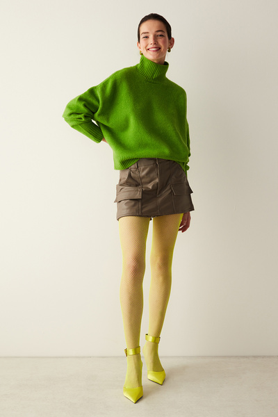 Penti Chiloți din plasă galbeni de modă