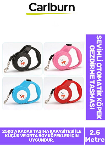 Carlburn Cute Automatic Dog Walking Leash with Durable Sturdy Mechanism One-K...